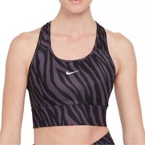 Nike Training Dri-FIT Purple Zebra Print Sports Bra Size M